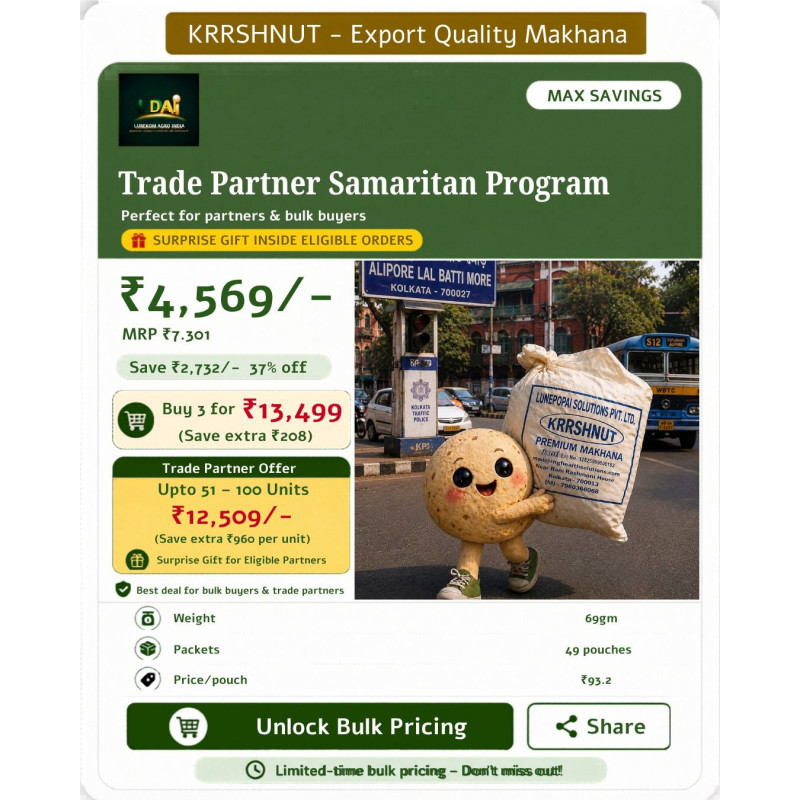 Maximize your margins with KRRSHNUT Trade Partner bulk pricing for orders of 51–100 units.